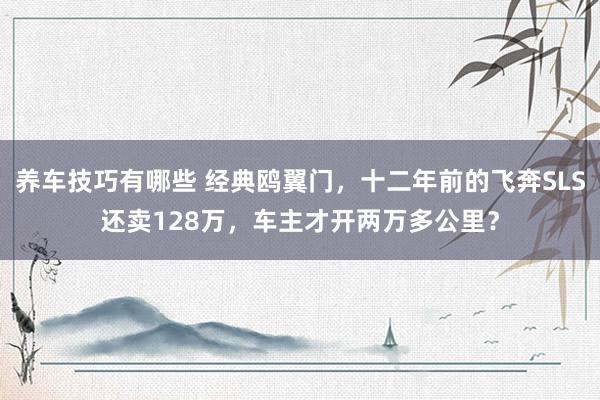 养车技巧有哪些 经典鸥翼门，十二年前的飞奔SLS还卖128万，车主才开两万多公里？