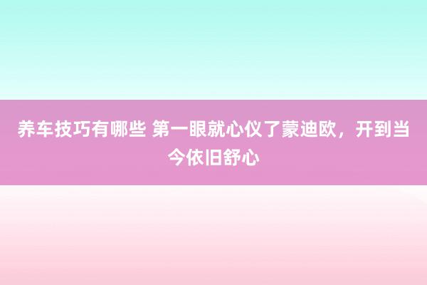 养车技巧有哪些 第一眼就心仪了蒙迪欧，开到当今依旧舒心