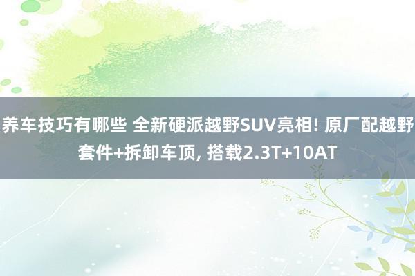 养车技巧有哪些 全新硬派越野SUV亮相! 原厂配越野套件+拆卸车顶, 搭载2.3T+10AT