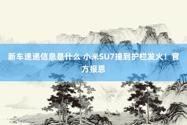 新车速递信息是什么 小米SU7撞到护栏发火！官方报恩