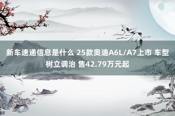 新车速递信息是什么 25款奥迪A6L/A7上市 车型树立调治 售42.79万元起