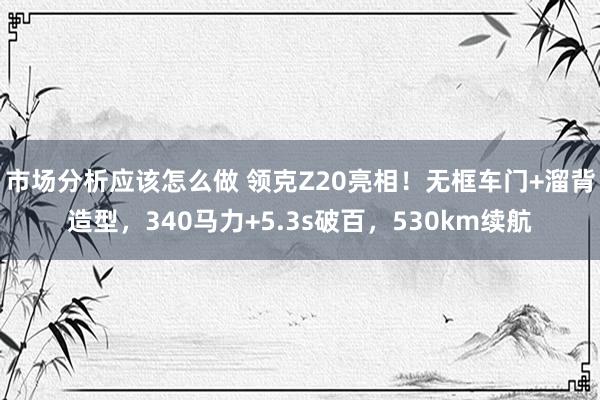 市场分析应该怎么做 领克Z20亮相！无框车门+溜背造型，340马力+5.3s破百，530km续航