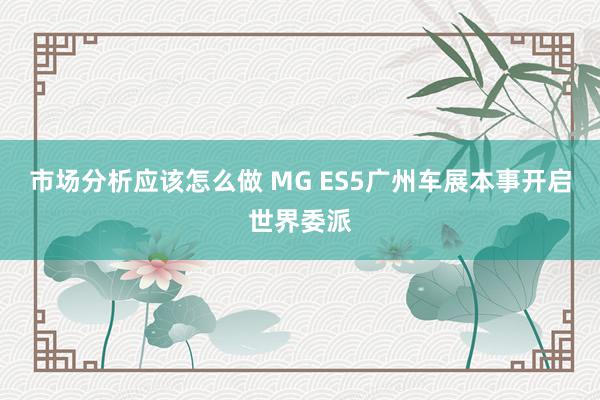 市场分析应该怎么做 MG ES5广州车展本事开启世界委派