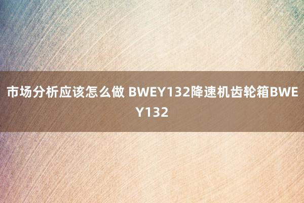 市场分析应该怎么做 BWEY132降速机齿轮箱BWEY132