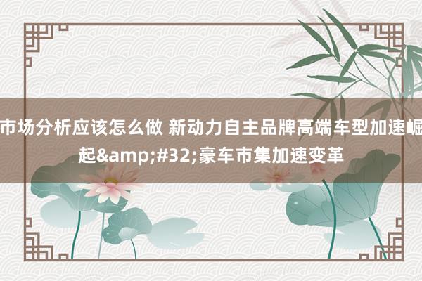 市场分析应该怎么做 新动力自主品牌高端车型加速崛起&#32;豪车市集加速变革