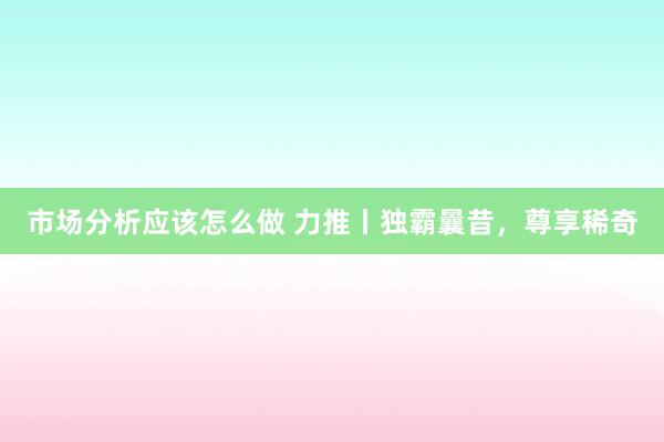 市场分析应该怎么做 力推丨独霸曩昔，尊享稀奇