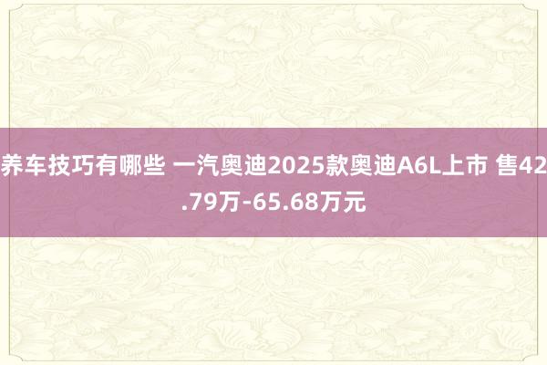 养车技巧有哪些 一汽奥迪2025款奥迪A6L上市 售42.79万-65.68万元