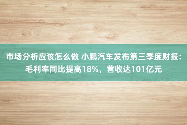 市场分析应该怎么做 小鹏汽车发布第三季度财报：毛利率同比提高18%，营收达101亿元