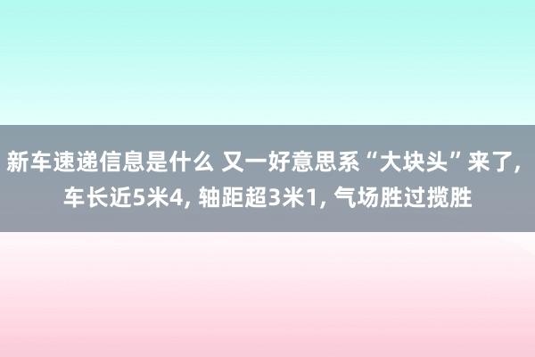 新车速递信息是什么 又一好意思系“大块头”来了, 车长近5米4, 轴距超3米1, 气场胜过揽胜