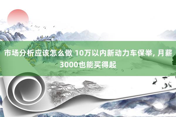 市场分析应该怎么做 10万以内新动力车保举, 月薪3000也能买得起