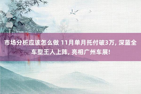 市场分析应该怎么做 11月单月托付破3万, 深蓝全车型王人上阵, 亮相广州车展!