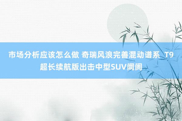 市场分析应该怎么做 奇瑞风浪完善混动谱系  T9超长续航版出击中型SUV阛阓