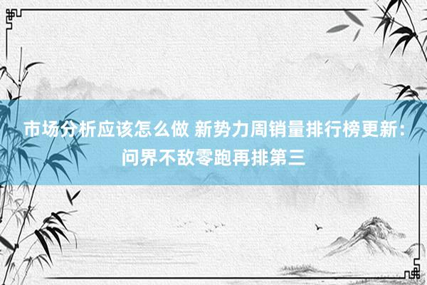 市场分析应该怎么做 新势力周销量排行榜更新：问界不敌零跑再排第三