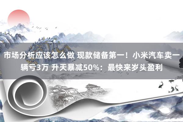 市场分析应该怎么做 现款储备第一！小米汽车卖一辆亏3万 升天暴减50%：最快来岁头盈利