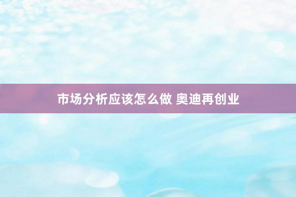 市场分析应该怎么做 奥迪再创业