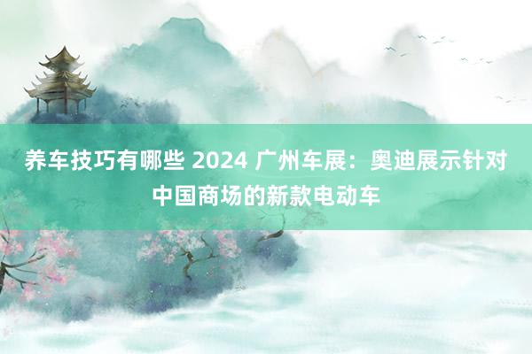 养车技巧有哪些 2024 广州车展：奥迪展示针对中国商场的新款电动车